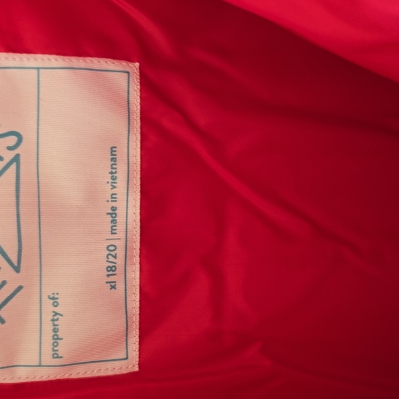 THEREABOUTS GIRLS PLUS SIZE "PACKABLE" RED WINTER COAT SIZE XL 18/20 - Picture 5 of 16